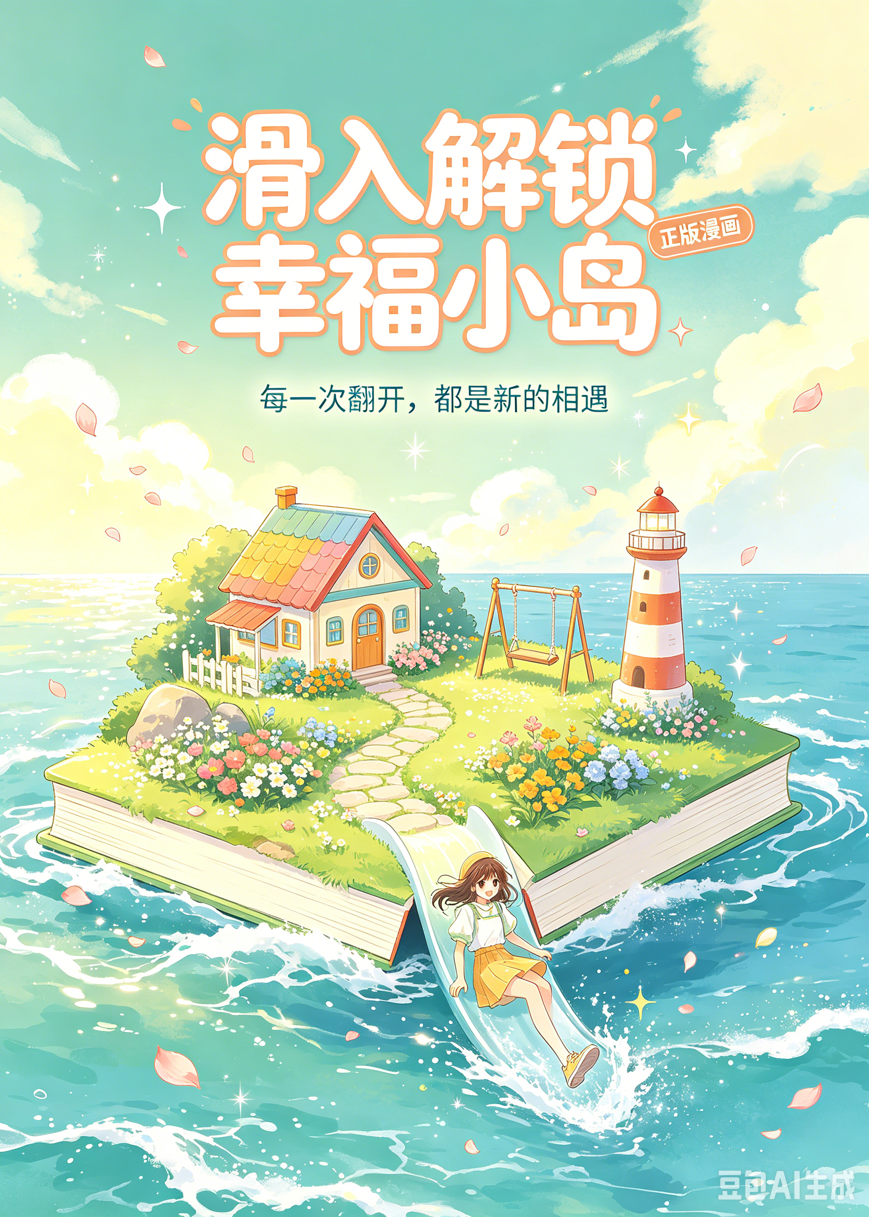 《滑入解锁幸福小岛》治愈封面